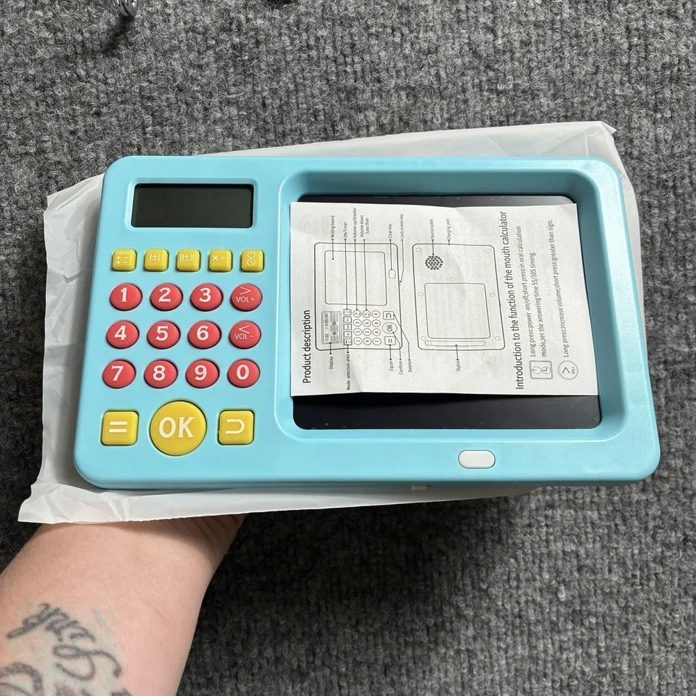 Kids Early Education Math Machine LCD Writing Tablet Digital Calculator Toy Pen